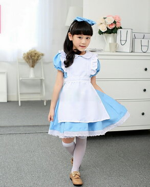 【即納】メイド服 子供用 ロリータ 3点セット キッズ ハロウィン 仮装 ハロウィン 子供 コスプレ アリス 不思議の国の少女 メイド服 コスチューム 衣装 仮装 ハロウィーン HALLOWEEN パーティー グッズ 変装 リボン【ハロウィン】【あす楽】