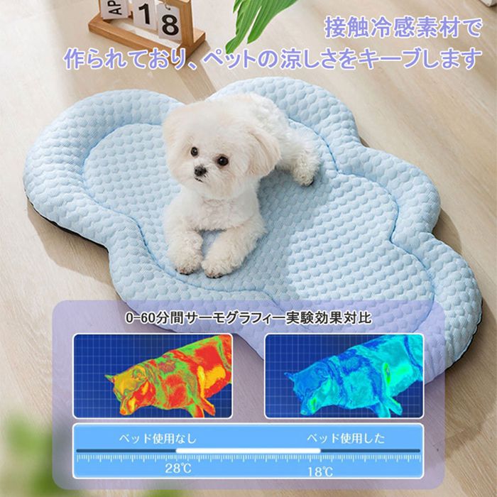 ペットベッド 冷感 ベッド 犬 夏用 冷感 猫 犬用 洗える 小 中 大型犬 高反発 接触...