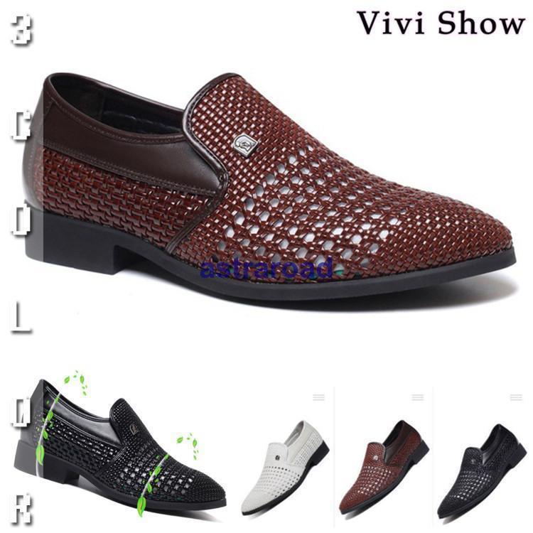 メンズサンダル ビジネスシューズ スリッポン 紳士靴 メッシュ 通気 涼しい 透かし彫り おしゃれ 夏