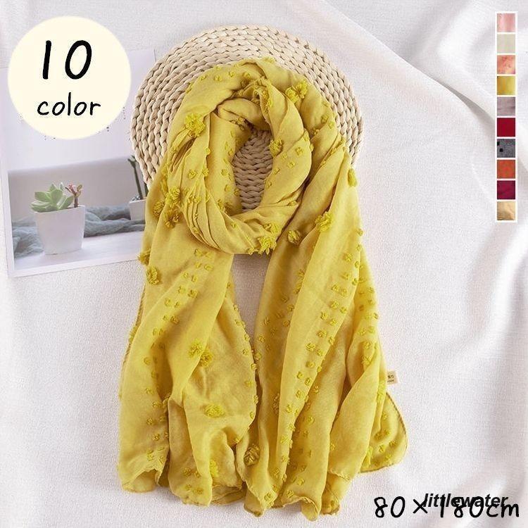 ストール ショール レディース 薄手 マフラー 長方形 装飾付き 羽織り 婦人 女性用 ファッション小物 ..