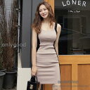 タイトワンピース レディース Vネック ノースリーブ ミニワンピース ミニ丈 肩出し ハイウエスト ヒップラップ 配色 シンプル タイト お呼ばれ