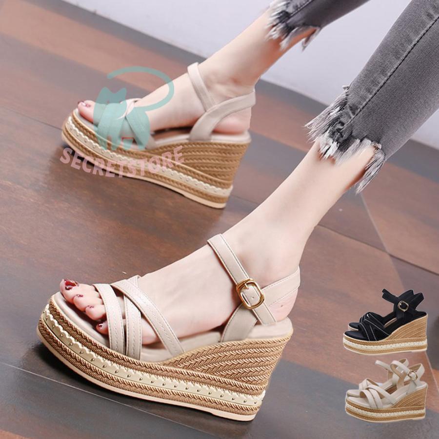 ウェッジソールサンダル 美脚厚底サンダル