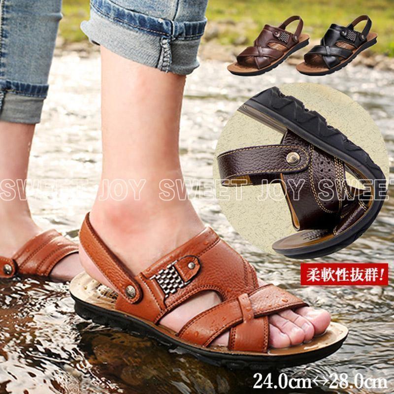 サンダル メンズ スリッポン レザー おしゃれ サンダル ビーチサンダル 夏 2way フラット スポーツ 軽い 履きやすい 歩きやすい おしゃれ 疲れない