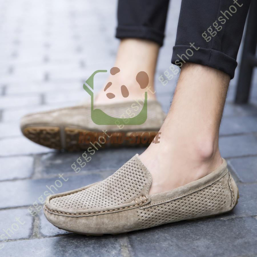 メンズドライビングシューズ スリッポン スニーカー 革 革靴 スリッポンシューズ 大きいサイズ ローファー モカシン スリップオン メッシュ 運転靴