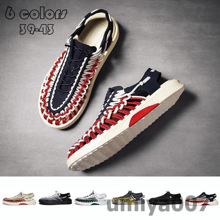 サンダル メンズ スポーツサンダル ストラップサンダル 軽量 おしゃれ 夏 スリッポン カジュアルスニーカー編み込み 通気性抜群 紳士用 カジュアル 新作 6色