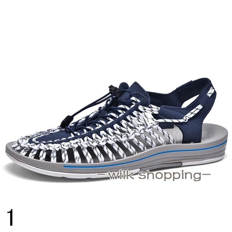 スニーカーサンダル スポーツサンダル メンズ 編み込み カジュアルシューズ スリッポン 履きやすい 疲れにくい 靴 夏用 コンフォート