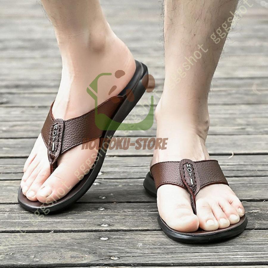 さんだる ビーチサンダル ベルト トングサンダル 鼻緒付き メンズサンダル 外出スリッパ 紳士靴 夏用 かかとなし レザー 牛革 革靴 本革 カジュアル 普段使い