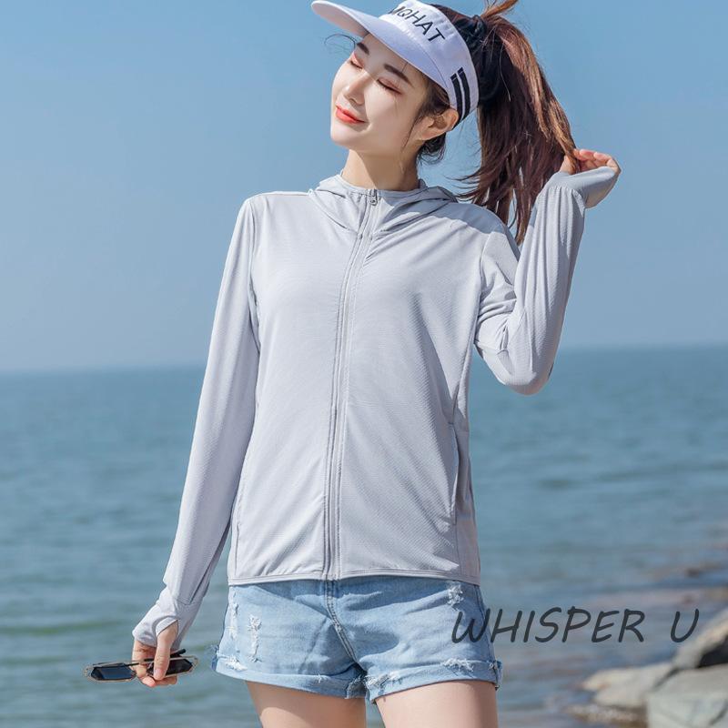 ラッシュガード レディース 夏用 ひんやり 涼しい 接触冷感 パーカー 長袖 フード 日焼け対策 水着 体型カバー 紫外線対策 透けない UV