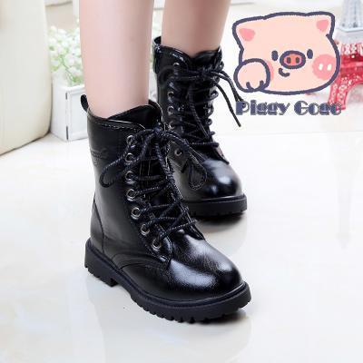 袴ブーツ キッズ 入学式 卒業式 編み上げブーツ サイドジップ ローヒール 女の子 ジュニア 子供靴 レー..