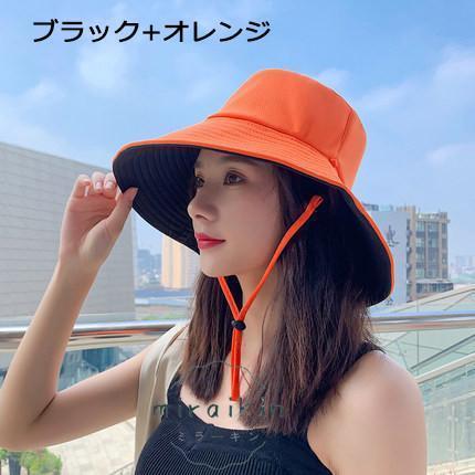 両面使える レディース つば広 UVカット 帽子 あご紐付き 大きいサイズ UVハット 日よけ 折りたたみ 飛ばない 春 夏 農作業 旅行 運転 使いやすい 2点セット