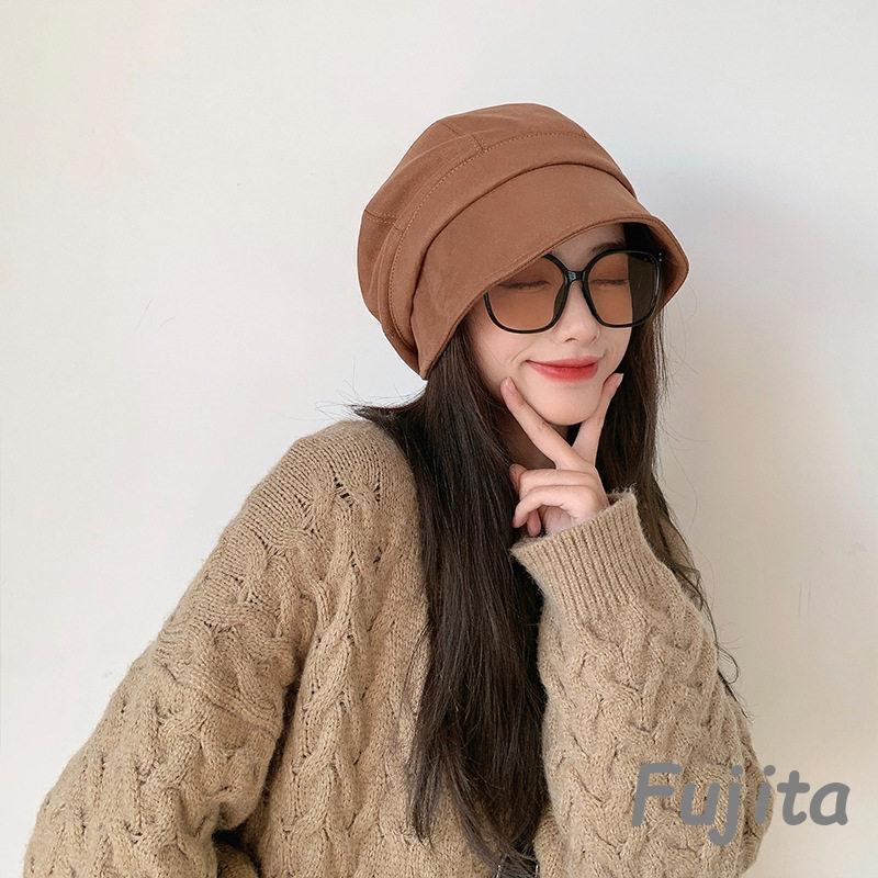 帽子 レディース ベレー帽 つば付き キャスケット レディースファッション 外出用 遮光 UVカット 秋冬 防寒 寒さ対策 コーデ かわいい