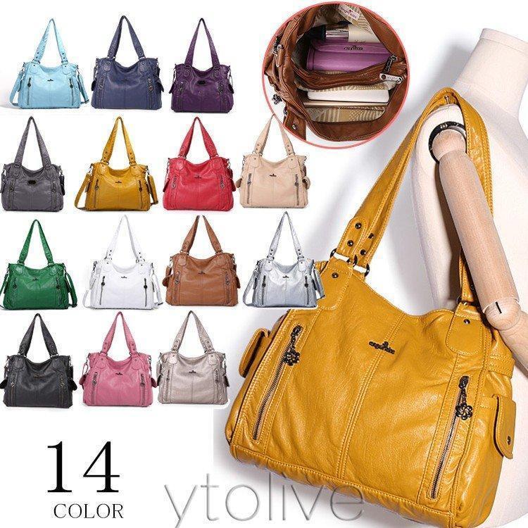 レディース バッグ サブバッグ 旅行 A4 通勤 通学 2way フェイクレザー 柔らかい 肩掛け PUレザ