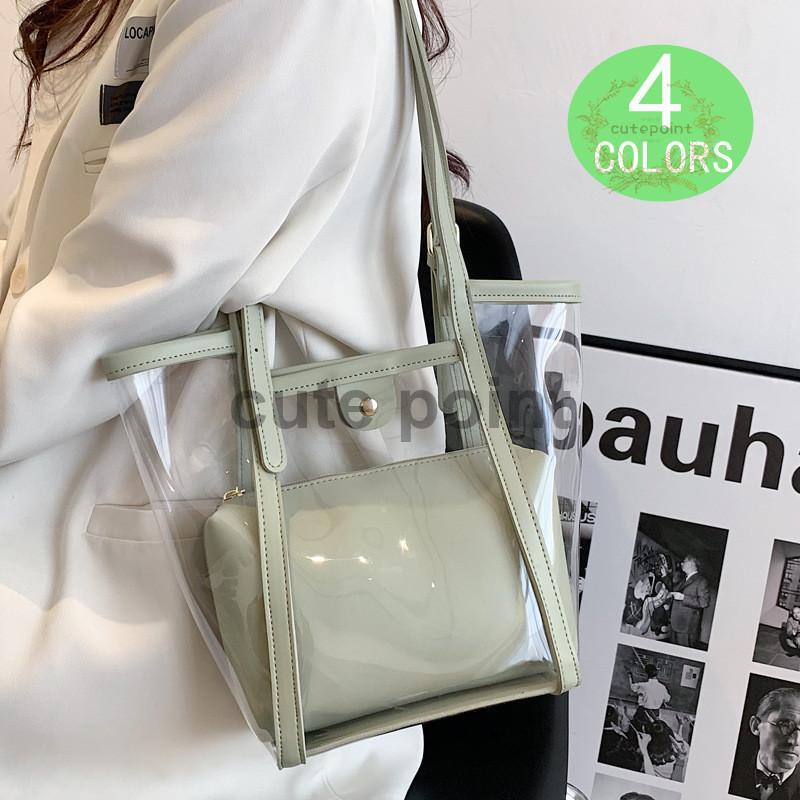 トートバッグ クリアバッグ レディース ビニールバッグ 海 プール 透明バッグ プールバッグ ビーチバッ..