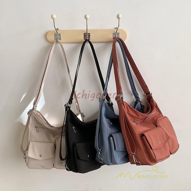 乐天商城 - ショルダーバッグ レディースバッグ 2way 斜めがけ 肩掛けバッグ 通勤 通学 買い物 エコバッグ ファスナー シンプル ポケット多い おしゃれ 旅行 大学生