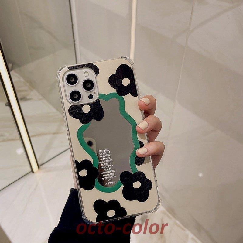 Rakuten - iphone13 ケース 韓国 TPU PC 鏡 ミラー 花 フラワー 個性的 おしゃれ レディース 女性 iPhone SE2 SE3 7 11 12 12mini 12pro max 13 13mini 13pro max