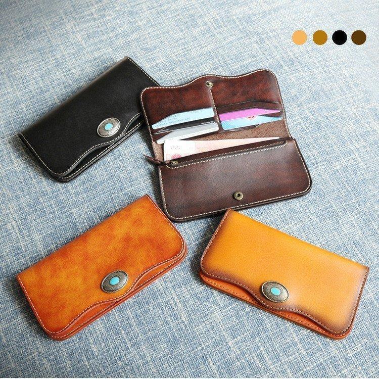 新品 多機能 栃木レザー 長財布 ヌメ革レザー メンズ 財布 大容量 ロングウォレッ...