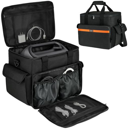 ポータブル電源対応: サイズ:35*24*29 CM。このポータブル電源収納バッグは、Jackery Explorer 1000/ECOFLOW River Max/Bluetti EB70S/GRECELL T1000と互換性があります。または、ご注文の前に、ポータブル電源のサイズが適切かどうかを確認してください 高品質な素材・優れる安定性: この収納バッグは、破れにくい防水素材を使用し、内張りを厚くすることで、ポータブル電源をホコリ、キズ、湿気から効果的に保護します。滑り止めのフットパッドは、地面との直接の接触を避け、摩擦を減らし、しっかりと耐久性を保ちながら、優れたサポートを提供します 8ポケットの多機能: 合計8ポケットのハンドバッグです。主電源コンパートメントに加えて、コンパートメントの上部に大きなメッシュポケット、2つのサイドポケットとフロントポケット(内部に4つの小さなポケットがあります)があります。充電ケーブル、アダプター、充電器、その他のアクセサリをより便利に保管できます。