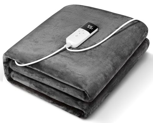AooDen電気毛布敷き洗える160x80cm無段階温度調節1-12時間タイマー電気敷き毛布シングル厚手生地毛玉なし省エネ丸洗い可ダニ退治防寒対策暖房器具PSE認証済み(グレー)