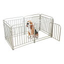 AIKENN犬サークルペットフェンスペットケージペットサークルドア付き室内中型犬小型犬猫小動物用ゲージ複数連結可能開けやすい脱走防止組立簡単軽量持ち運び便利(ホ...