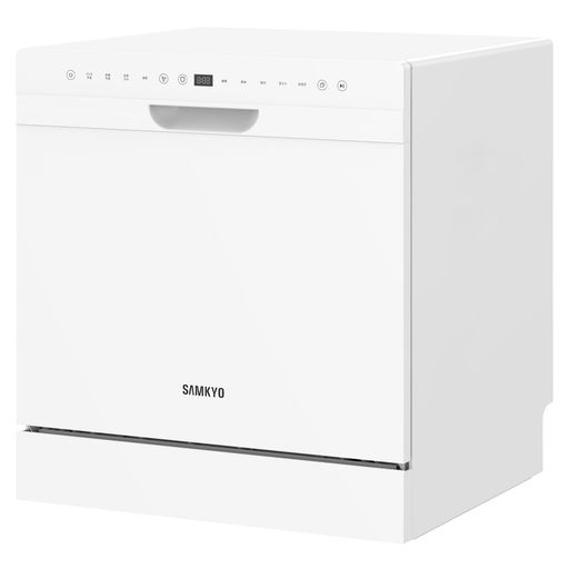 SAMKYO食洗機工事不要4~6人用49点入り大容量食器洗い乾燥機食洗器家庭用食器洗浄機熱風送風・オートオープン乾燥T80ホワイト