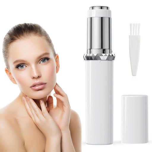 レディースシェーバー女性電動替刃付防水産毛顔剃り電池式日本語説明書(白)SFA010