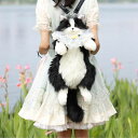Chongker猫ぬいぐるみ本物そっくり-リアルな猫型リュック、手作り、猫のぬいぐるみペット、可愛らしい外観、適切な容量、素敵なアクセサリー、黒猫リュック