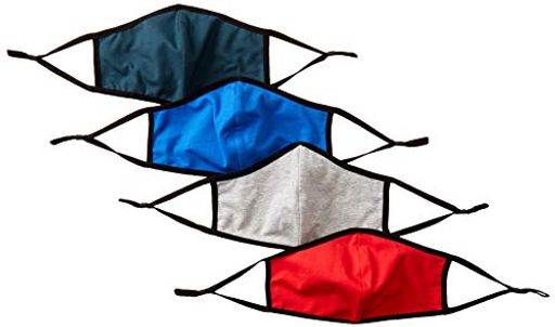 QualityDurables(クオリティデュラブルズ)ユニセックス大人用4枚パック繰り返し使えるフェイスカバーレッド/グレー/ロイヤルブルー/ヘザーグレーS/M