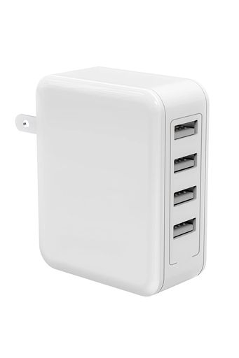USB充電器[4ポート/40W/折り畳み式プラグ/急速充電]ACアダプターIPHONE/IPAD/ANDROIDその他のUSB機器対応PC026ホワイト