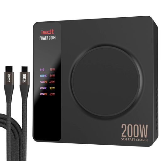 ISDTPOWER200HPD®ŴUSBTYPE-C200W4ݡ+1磻쥹(ƥͥ100W)ACץLCD...