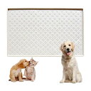 BaraRose犬トイレトレーシリコンワイドトイレトレーワイド【可愛い肉球柄&】エッジ加工で漏れ安心トイレマットペットシーツお手入れ簡単(ホワイト40x60cm)