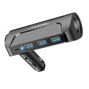 PhyiFlbey車充電器シガーソケットUSBカーチャージャー車シガーソケット増設3台同時3USBポート&type-cポート&120w&PD18W快速充電ヒューズ交換可能シガーヘッドは240°回転可能