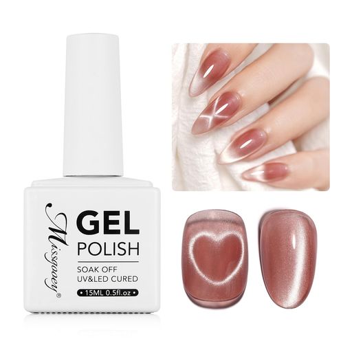 Missgooeyマグネットネイル超微粒ジェルネイルマグネットジェルキャッツアイジェルキラキラ単色15mlUV/LED対応ポリッシュタイプ初心者&プロ適用(レッ...