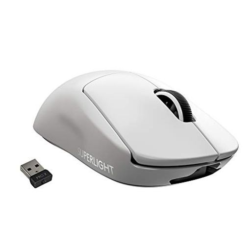 LOGICOOL G PRO X SUPERLIGHT ワイヤレス ゲーミングマウス G-PPD-003WL-WH 軽量 63G未満 LIGHTSPEED HERO 25Kセンサー POWERPLAY 無線 充電 対応 ゲーミング マウス ホワイト PC