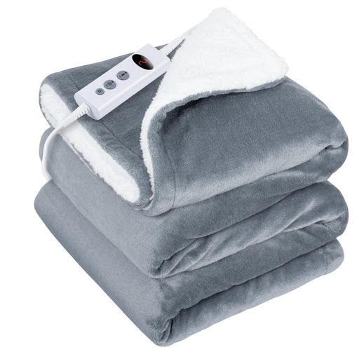 電気毛布敷き掛け電気膝掛け電気ブランケット【200x140cm大きめ&掛け敷き兼用】ダブルサイズ大きい厚手暖かい洗える省エネ節電速暖10段階温度調節9段階タイマー操作簡単両面ふわふわ保…