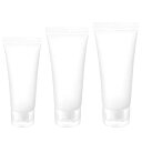 3点セット洗顔料ホース空ボ洗顔料スクイズチューブ詰め替えボトル化粧品ホースボトルシャンプーケアシャワージェル容器ポータブル化粧品詰め替えトラベルボトル100ml+50ml+30ml(白)
