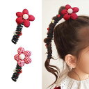 seimeinokiコイルポニー2本セット可愛い花形コイルアップ電話コード型ヘアゴムワイヤーポニーヘアアクセサリー優雅髪ゴム跡がつかないアレンジ自在紐髪留め髪飾り日常生活用