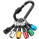 KIMLONTONビットホルダーソケットホルダーカラビナ付き6色セット六角ハンドルインパクトソケットドリルドライバービットアダプター多機能先端工具携帯収納