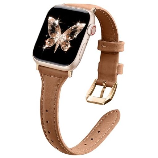 [ZOROLL] レザーバンド APPLE WATCH バンド 42 MM/41 MM/40 MM/38 MM コンパチブル レディースバンド 女性交換ベルト ストラップ エレガント スマートウォッチ 腕時計バンド 本革 レディース レザーバンド(2)