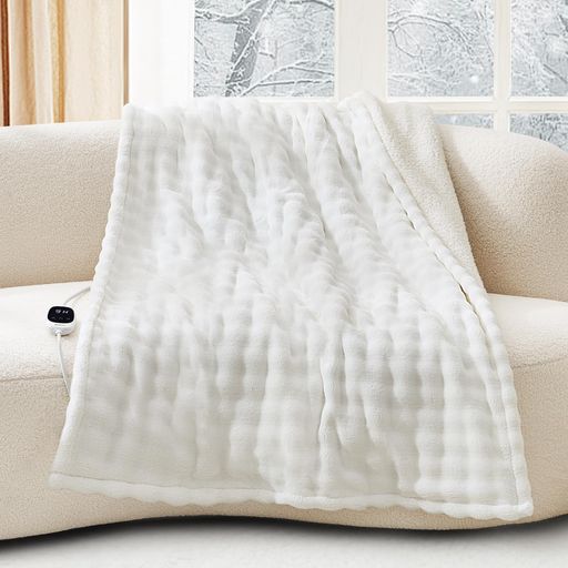 電気毛布敷き掛け兼用9段階温度調整10段階タイマー機能140x80cm省エネ電気敷毛布、膝掛け、掛け布団と..