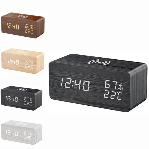 Tyislax目覚まし時計デジタル卓上時計デジタル時計電池式/USB給電式置き時計温度・湿度・日付表示3組アラーム明るさ調整可能カレンダー多機能時計携帯充電可能な時計記憶機能週末アラー…(3)