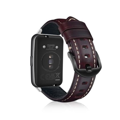 [REHOWY] バンド HUAWEI BAND 7 対応 レザーバンド 革 交換バンド ビジネス風 柔軟 男女通用 替えベルト サイズ調節可能 交換ベルト コンパチブル HUAWEI BAND 7 バンド クラレット