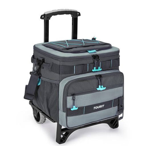 TOURITクーラーボックスキャスター付き折り畳み保冷ボックス保冷バッグ軽量アウトドア旅行釣りショッピ..