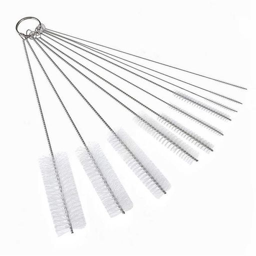 VIVIZHWH洗浄ブラシステンレス線カップブラシ自由に曲がる隙間ブラシ哺乳瓶ブラシ細口瓶洗浄ブラシナイ..