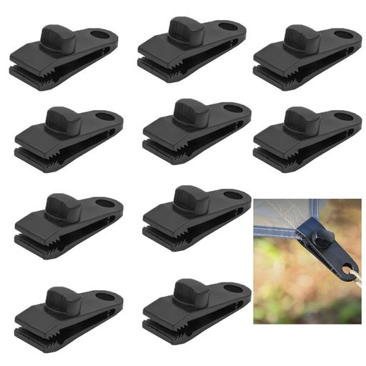 Esforzarse10個テントクリップタープクリップセット、アウトドアキャンプクリップテントクランプクリッ..