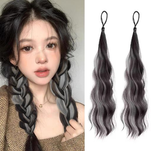 Natunofuエクステウィッグロングポニーテールお団子ウィッグ付け毛毛たぼつけ毛ポニーテールリングワンタッチエクステエクステエクステポニーテール50cm三つ編みウィッグカラーエクステ…