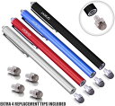 MEKO 4本 高感度 タッチペン 交換式スタイラスペン マイクロニット交換用ペン先4個 IPHONE IPAD ANDROID タブレット(ブラック、シルバー...