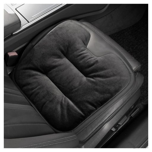 Rakuten - ZQX車座布団フランネル素材暖かい低反発クッション柔らかい軽自動車普通車用滑り止め体圧分散春秋冬向け取付簡単運転席助手席ブラック1枚セット