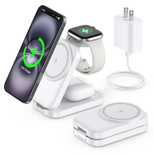 3IN1MAGSAFEŴޤ߼Ķѥȥ磻쥹®2.5-10WϥIPHONE16/15/14/13/12꡼...