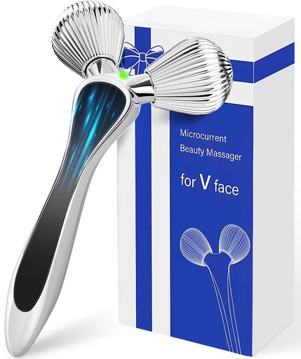 美顔ローラー小顔ローラー美容ローラー3DY字型フェイス&ボディー用美顔器微弱電流ソーラーパネル搭載充..