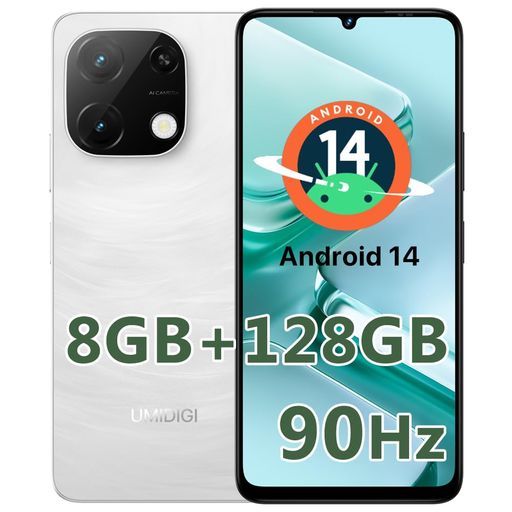 UMIDIGI ANDROID 14 スマホ 本体 SIMフリー G9T スマートフォン 8GB+128GB+1TBまで拡張 6.75”HD+大画面 90HZリフレッシュレート 8コアCPU 5000MAH大容量バッテリー 13MP+8MP 顔/指紋認証